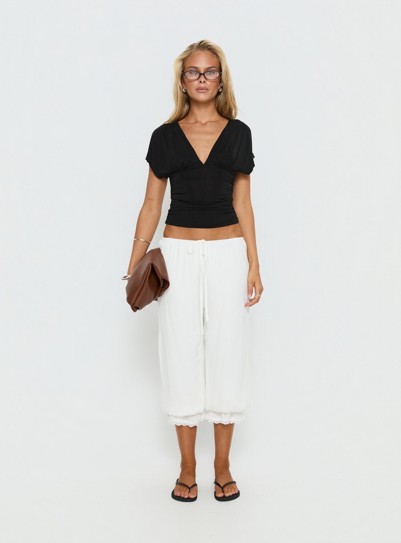 Basma Bloomer Trouser Pants Rayon White
