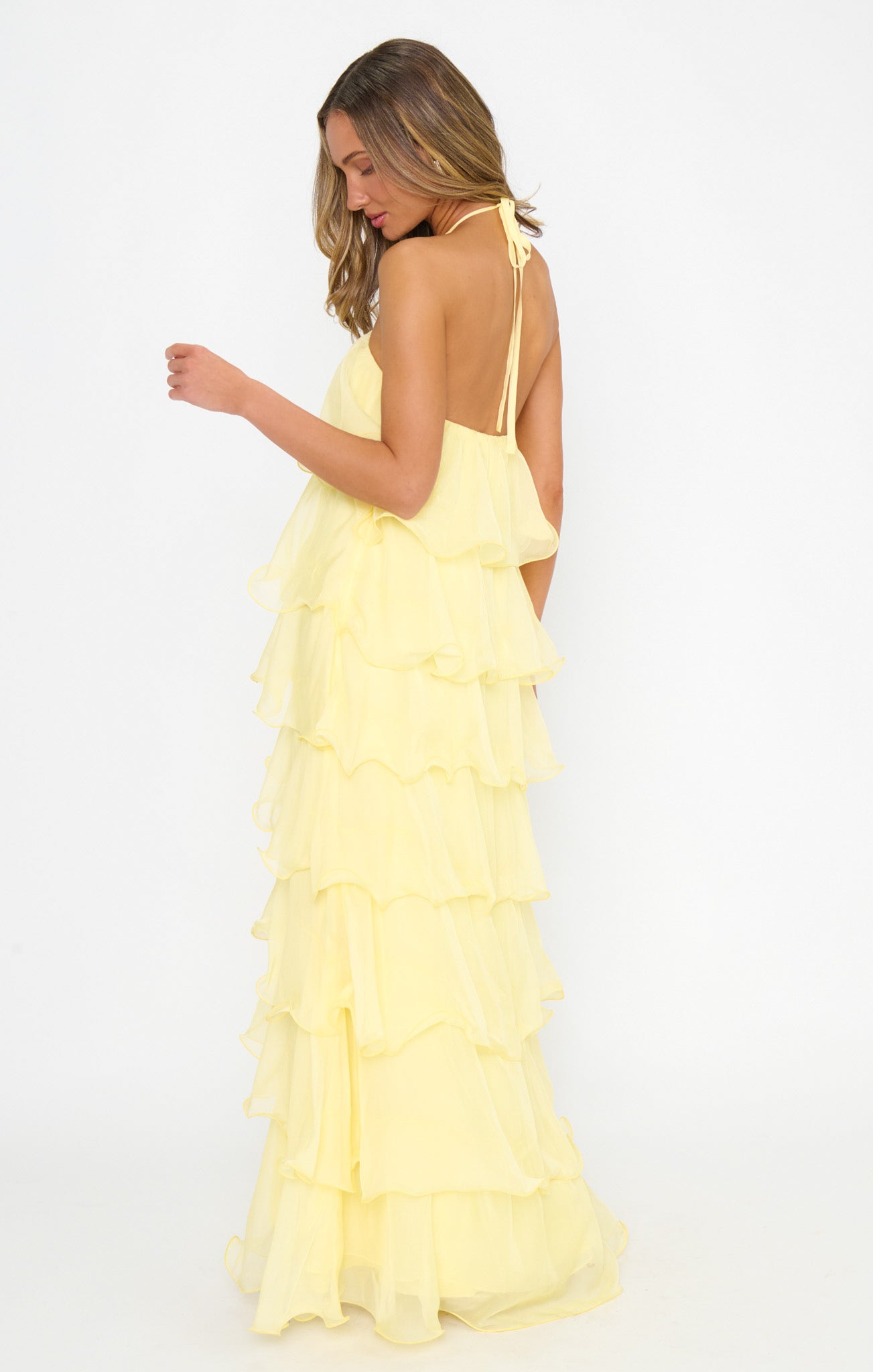 Kelsey Maxi ~ Pale Yellow Chiffon