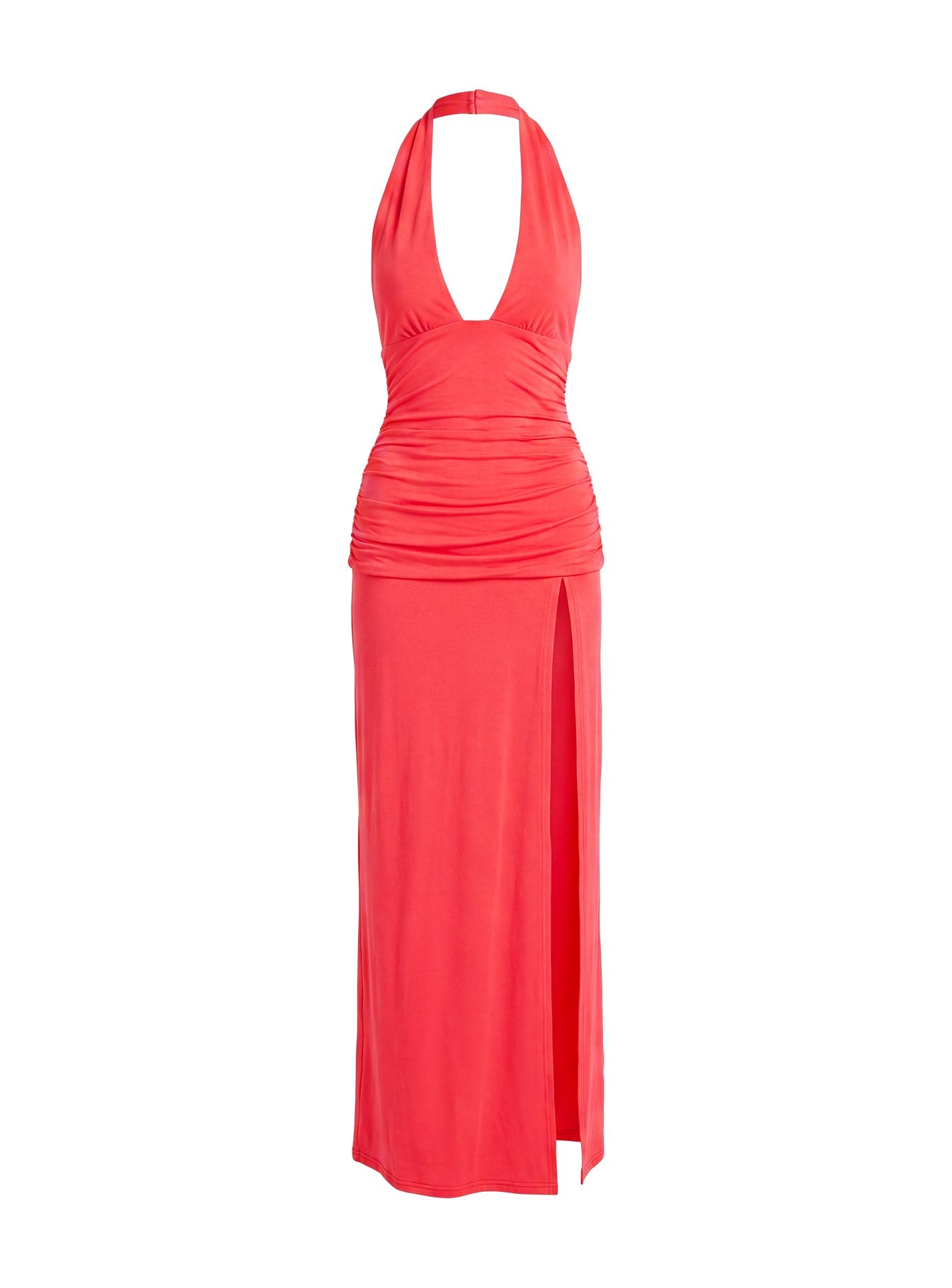 Anaisa Halter Jersey Maxi Dress Guava