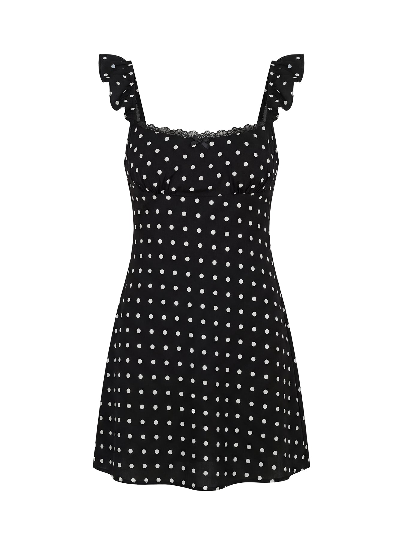 Beacall Mini Dress Black Polka Dot