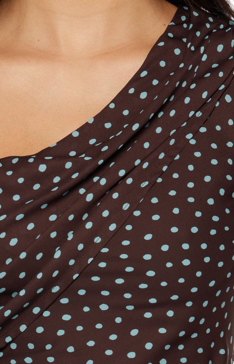 Khamie Brown Polka Dot Off Shoulder Top