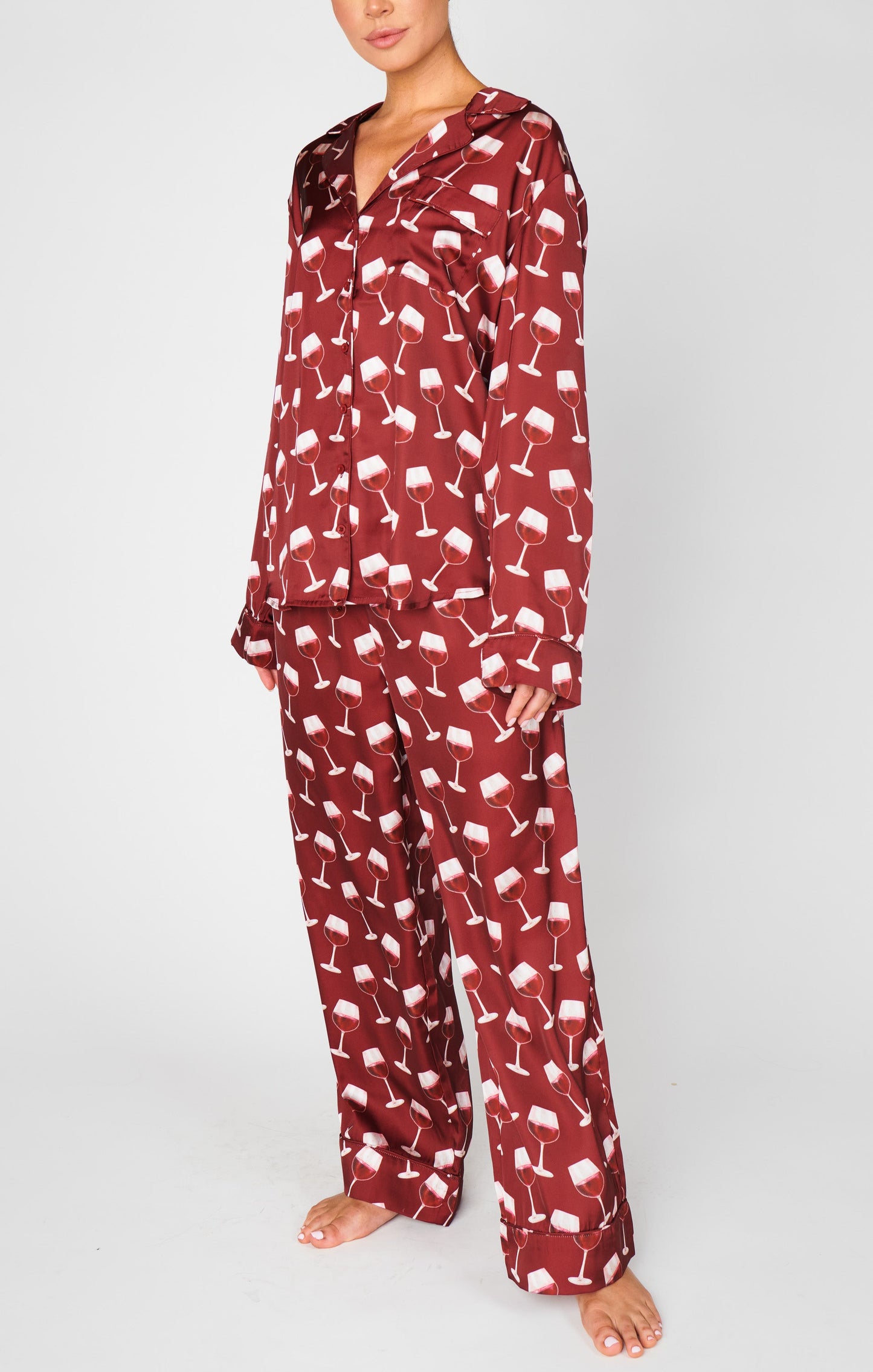 Classic PJ Set ~ Red Wine Silky