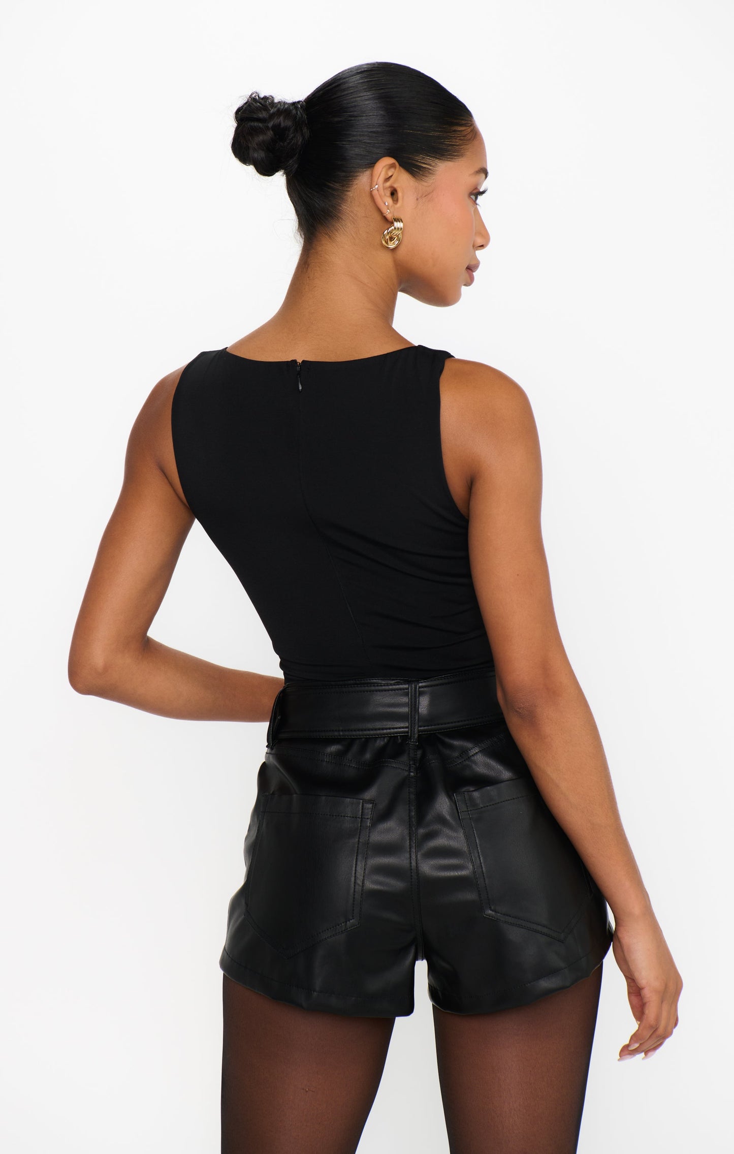 Asher Shorts ~ Black Faux Leather