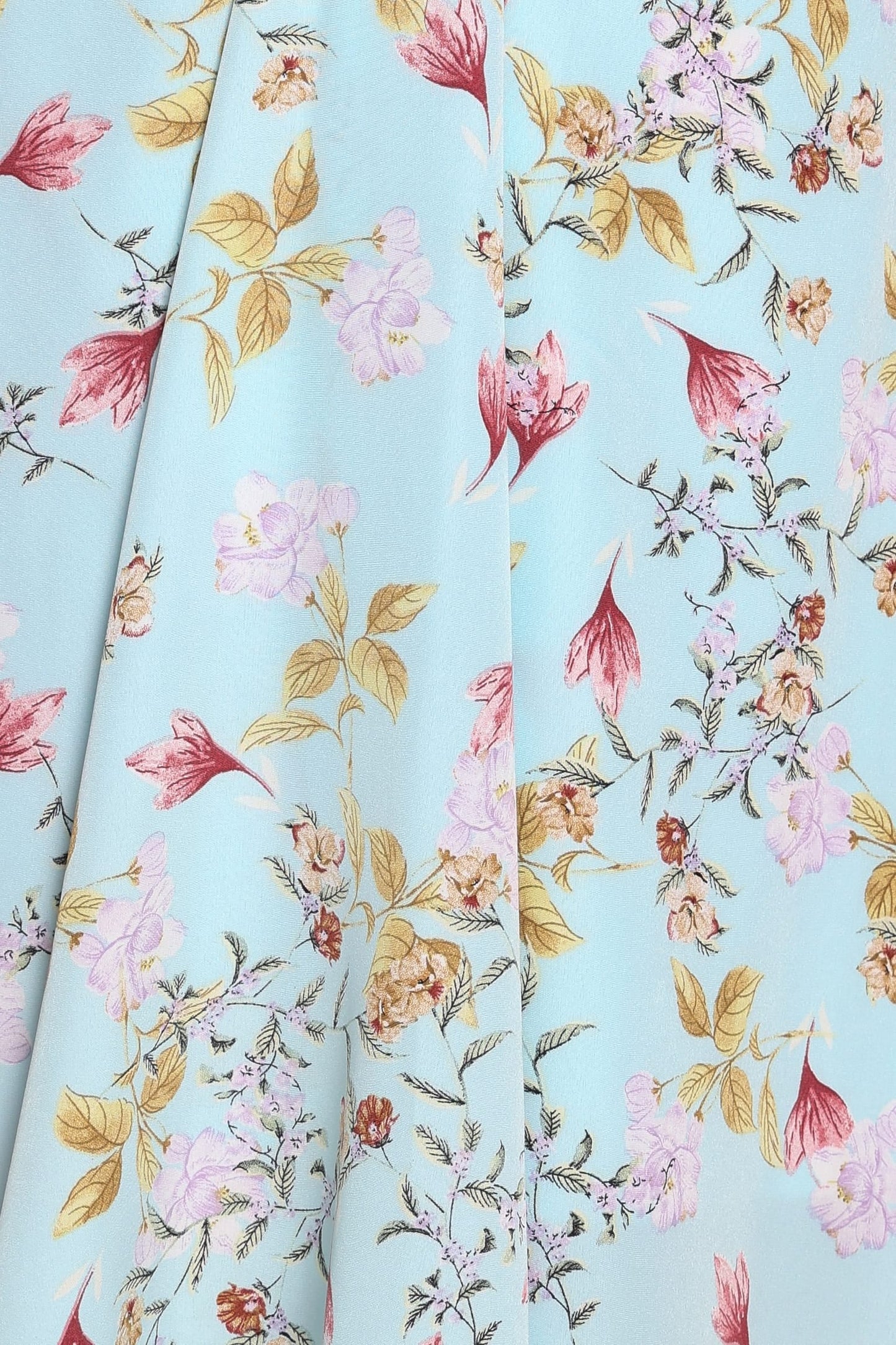 Marta Strapless Midi Dress - Blue Floral