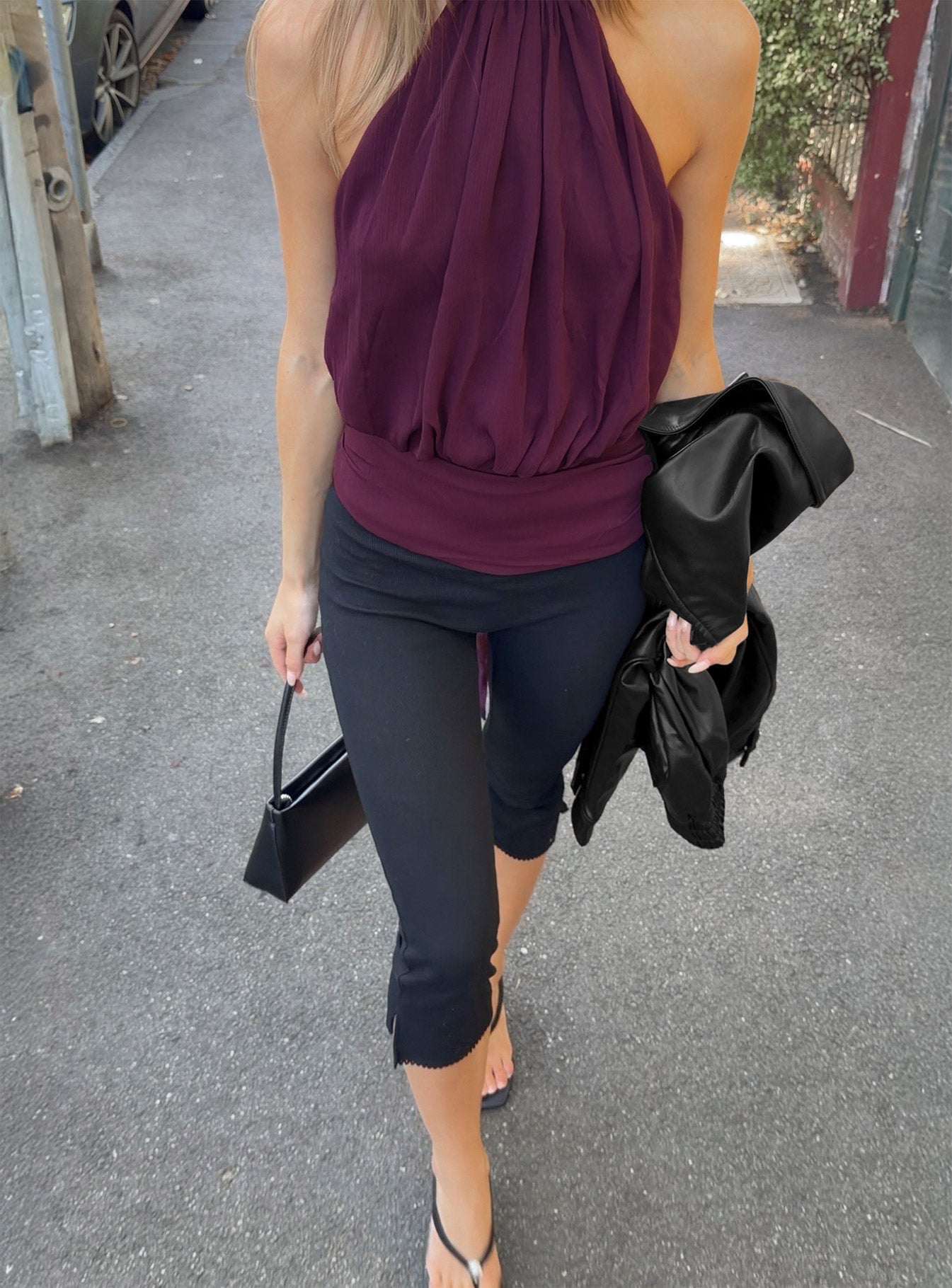 Baseline Rib Capri Pants Black Tall