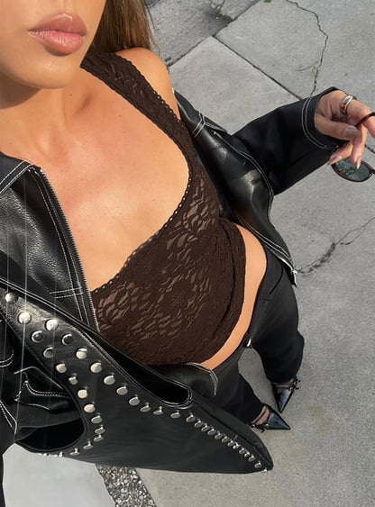 Bennington Lace Top Brown