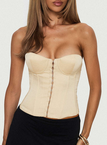 Afelia Strapless Corset Top Lemon