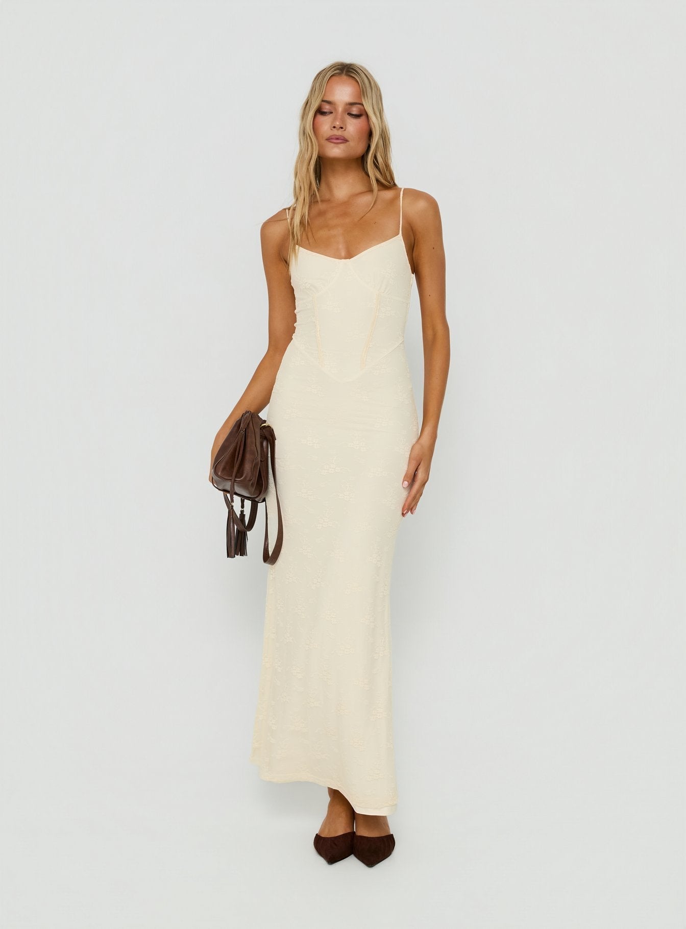 Amika Lace Maxi Dress Cream