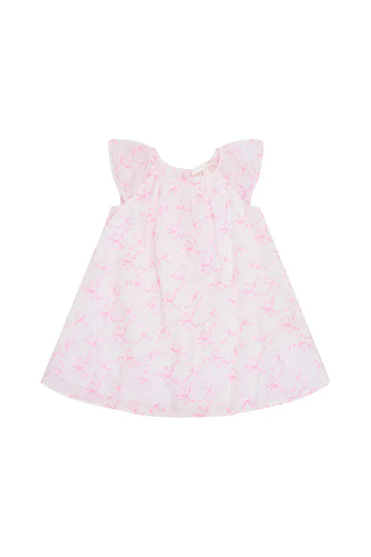 Girls Lou Bow Print Mini Dress
