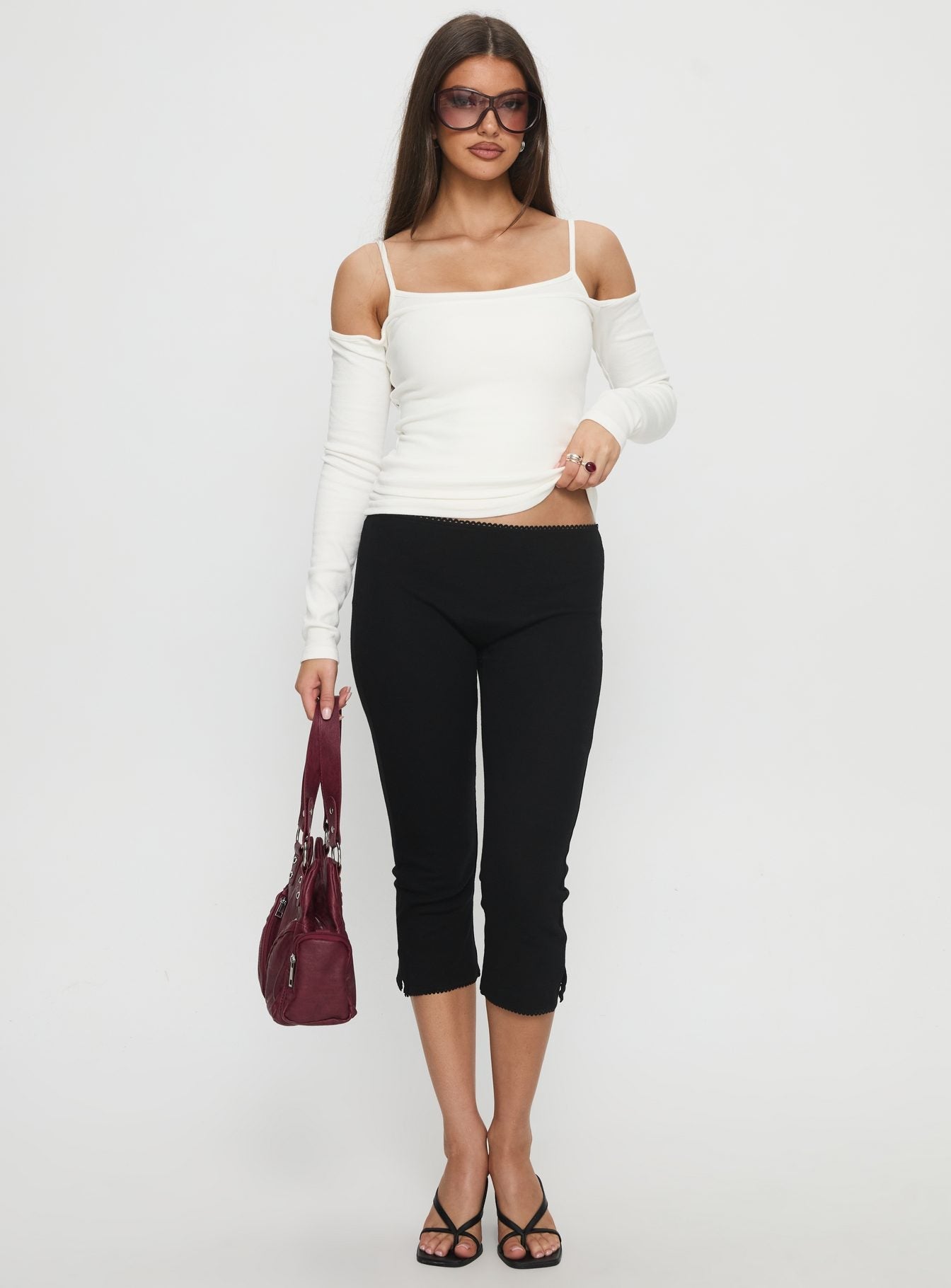 Baseline Rib Capri Pants Black Tall