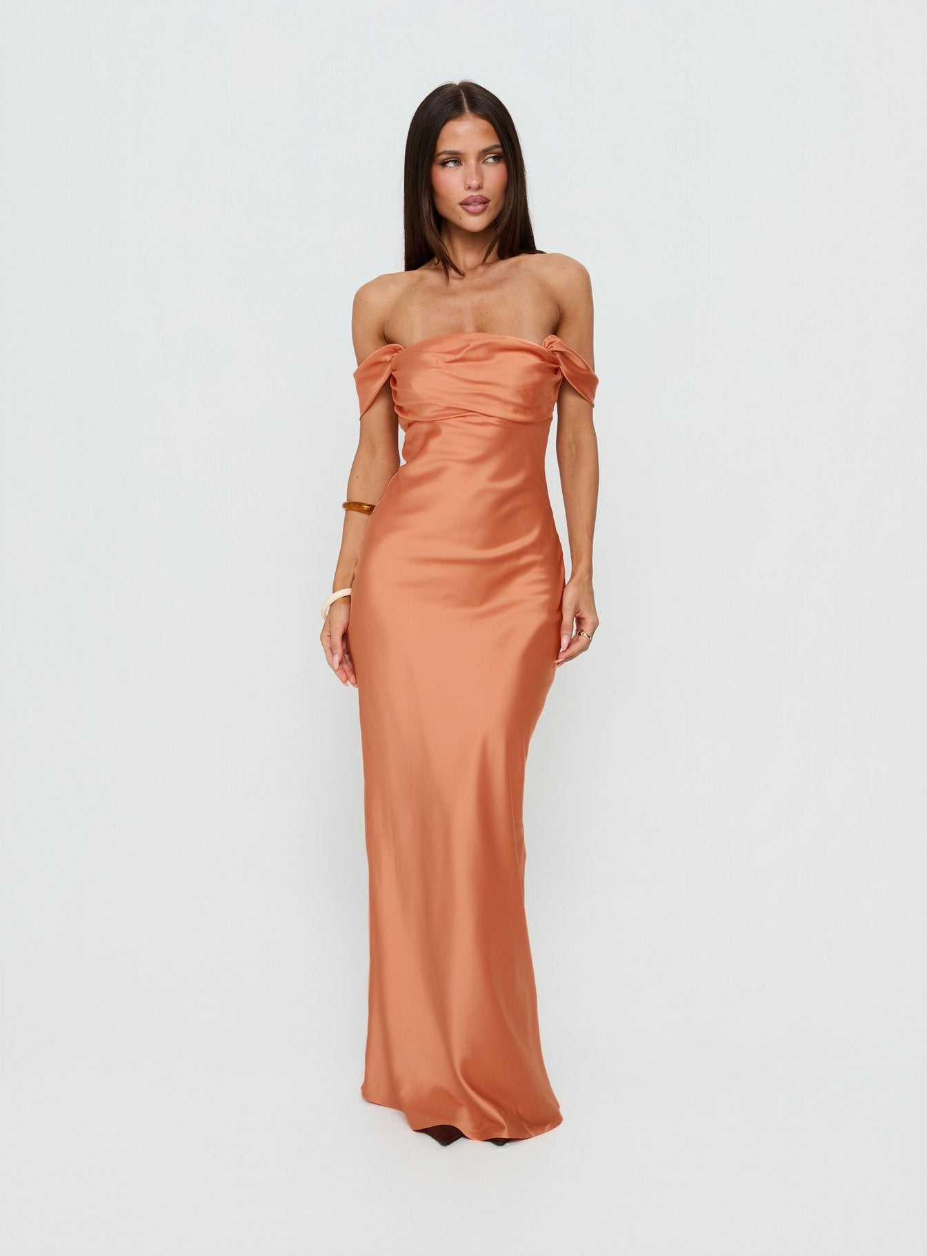 Azura Off The Shoulder Maxi Dress Orange