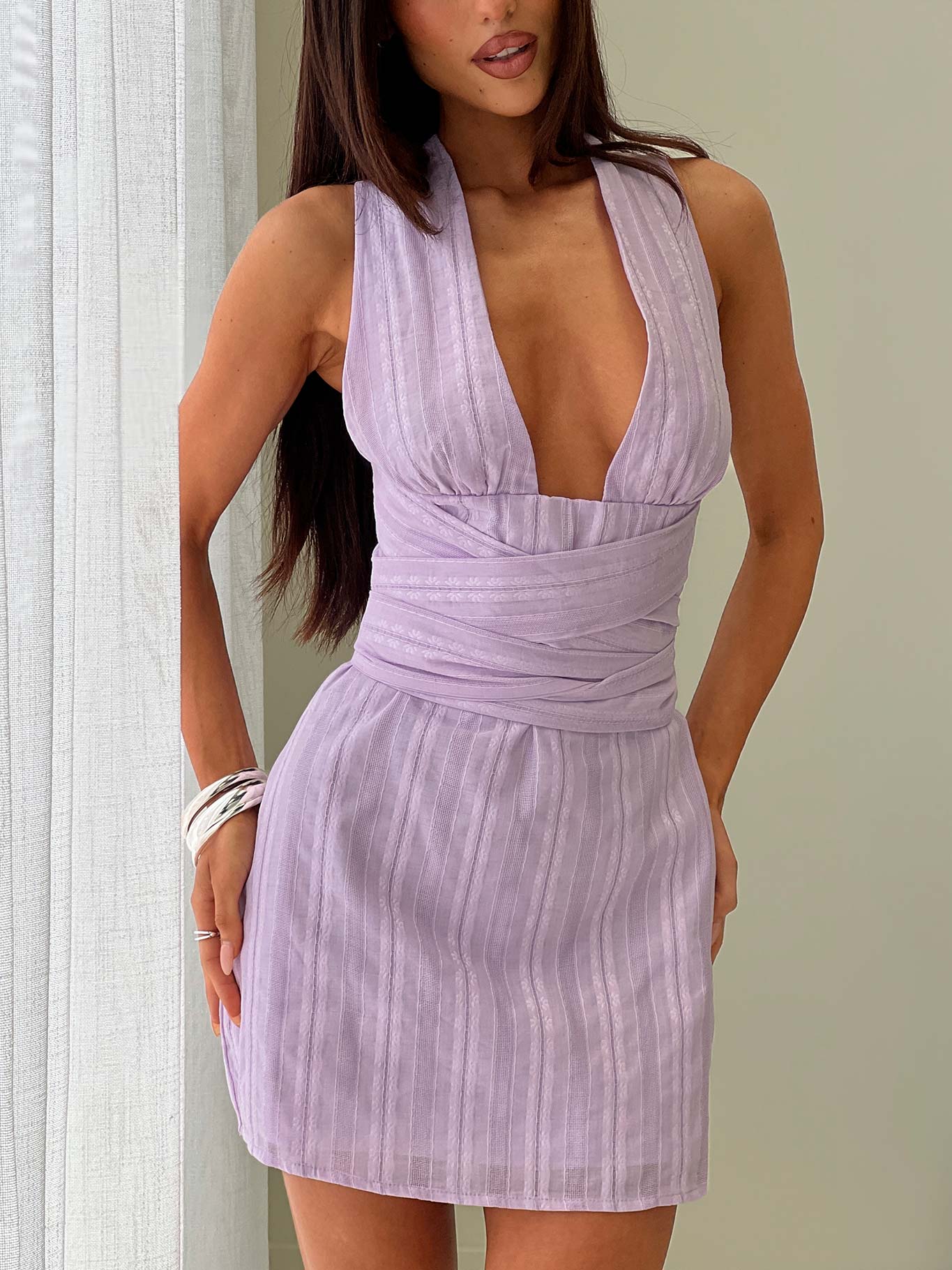 Alsace Mini Dress Lilac