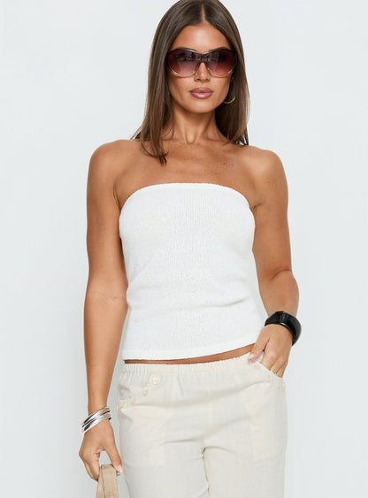 Aubrialla Strapless Top White