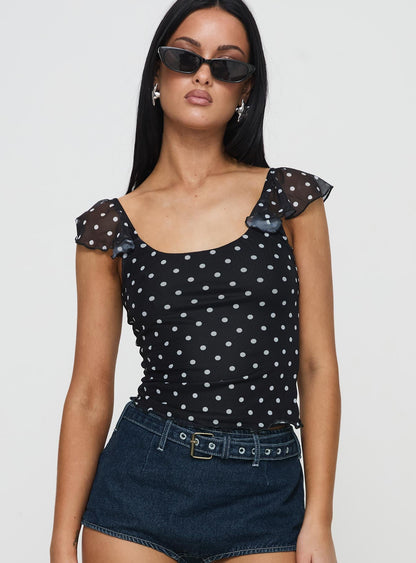Beckinsale Polka Top Black