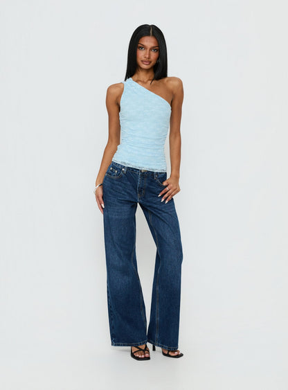Arienne One Shoulder Top Blue