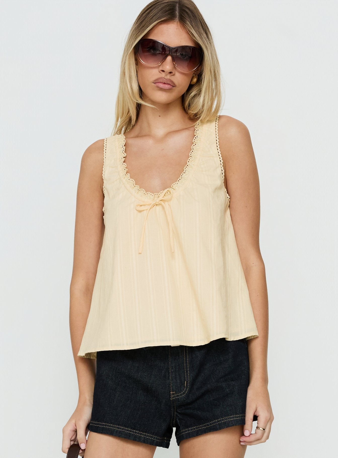 Antiquity Babydoll Top Butter Yellow