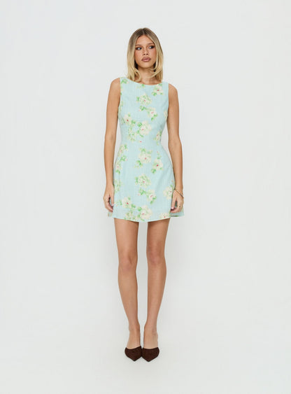 Alfalfa Mini Dress Blue Floral