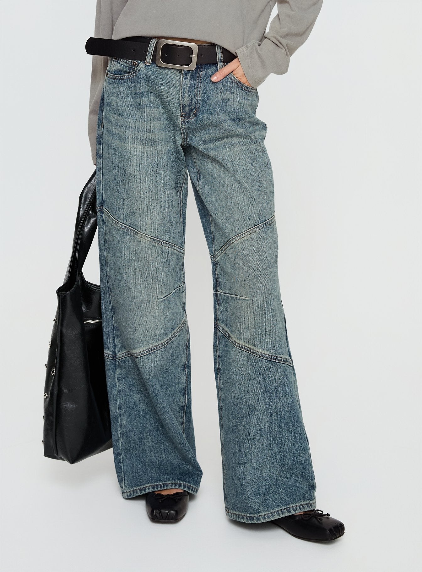 Atmosphere Mid Rise Straight Leg Jeans Antique Wash