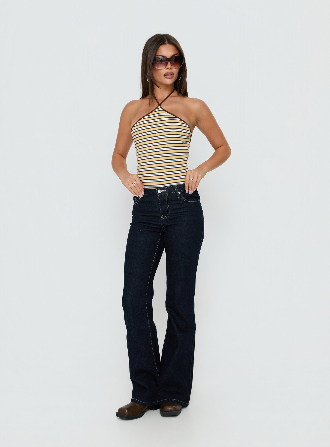 Aethoria Arrowneck Bodysuit Multi Stripe