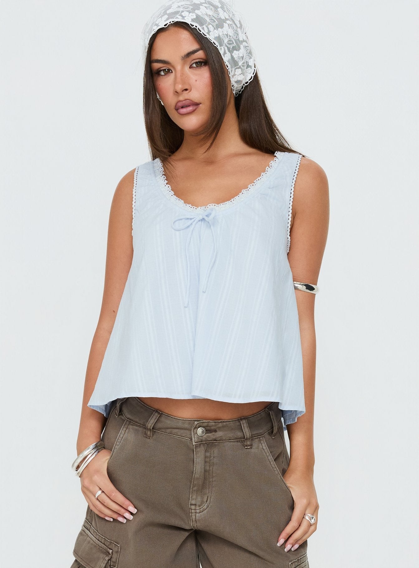 Antiquity Babydoll Top Blue