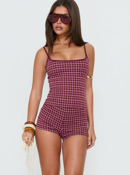 Aderis Micro Shorts Red Check