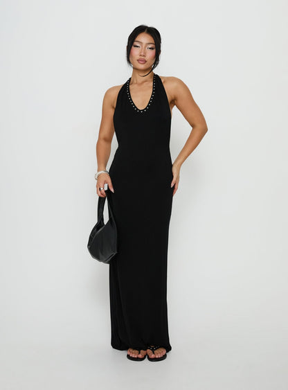 Ascenza Studded Racerback Maxi Dress Black