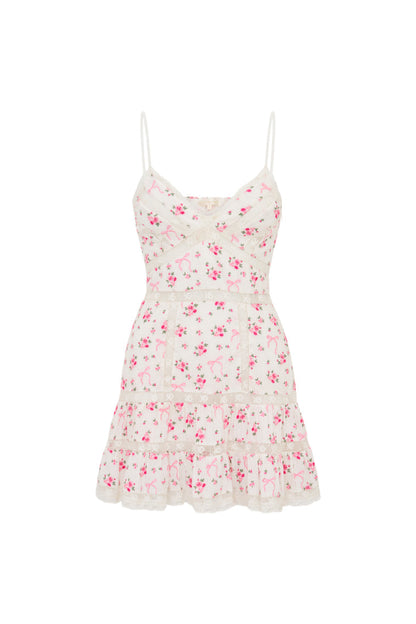 Solbina Cotton Rose & Bow Mini Dress