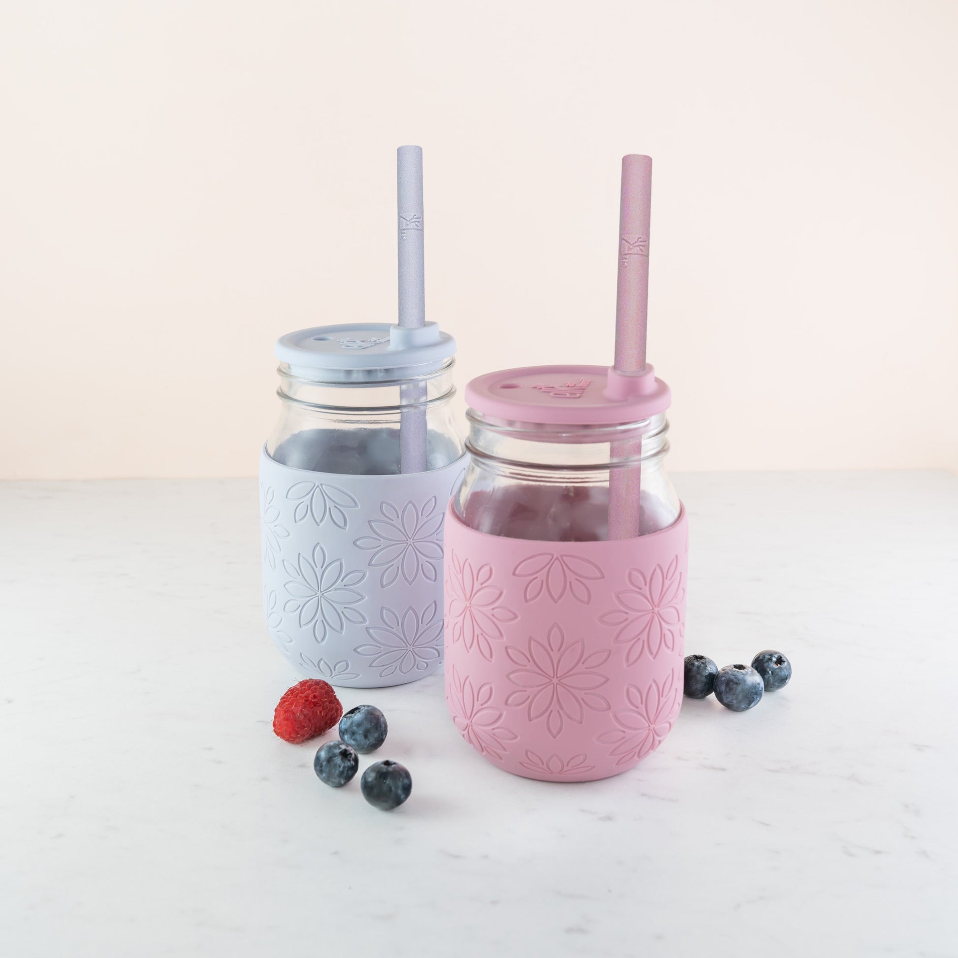 Silicone Straws with Stoppers | 7.9"/20cm Length | 12oz & 16oz Jars | 8 Pack