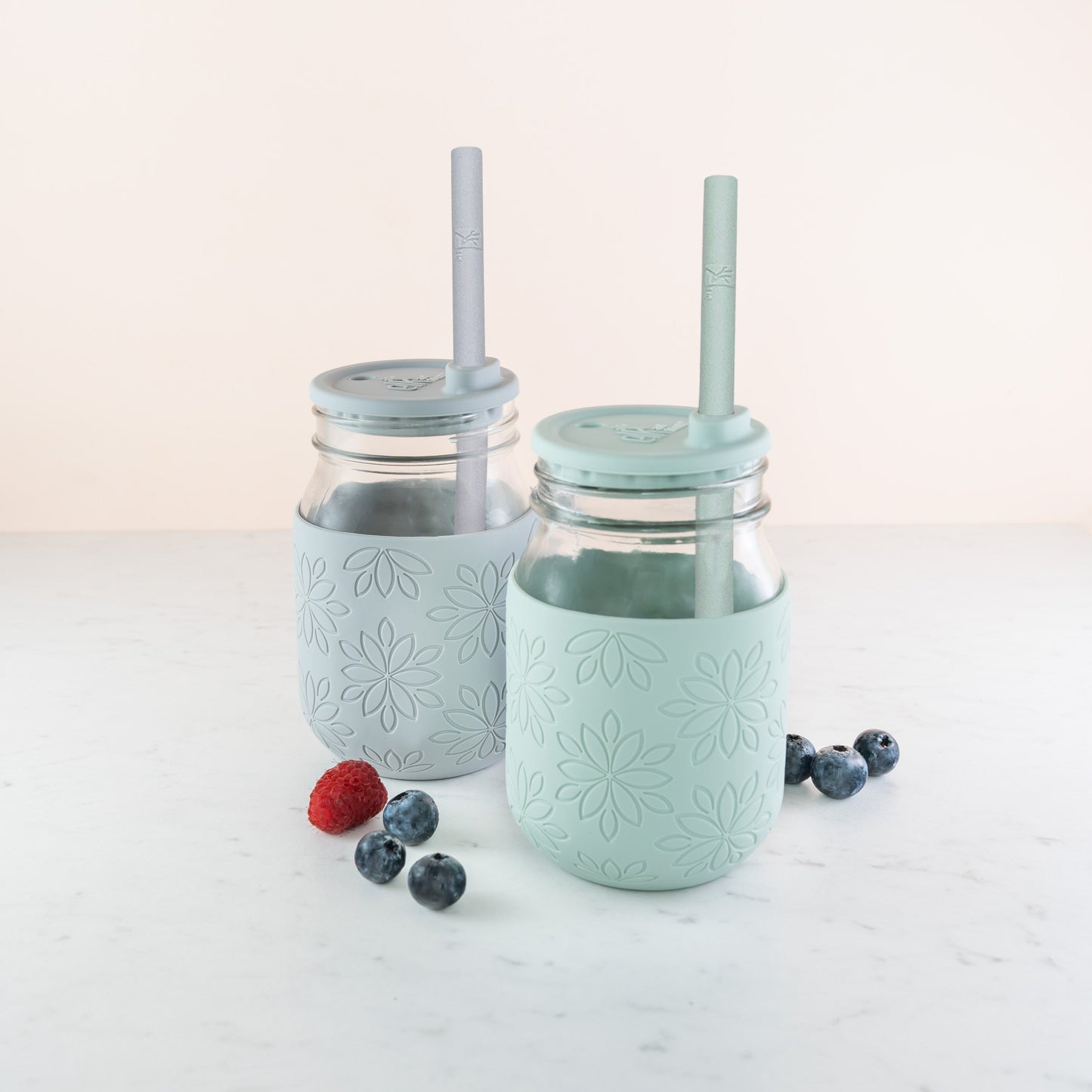 Silicone Straws with Stoppers | 7.9"/20cm Length | 12oz & 16oz Jars | 8 Pack
