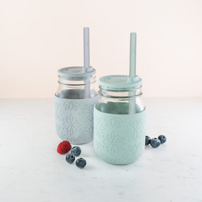 Silicone Straws with Stoppers | 7.9"/20cm Length | 12oz & 16oz Jars | 8 Pack