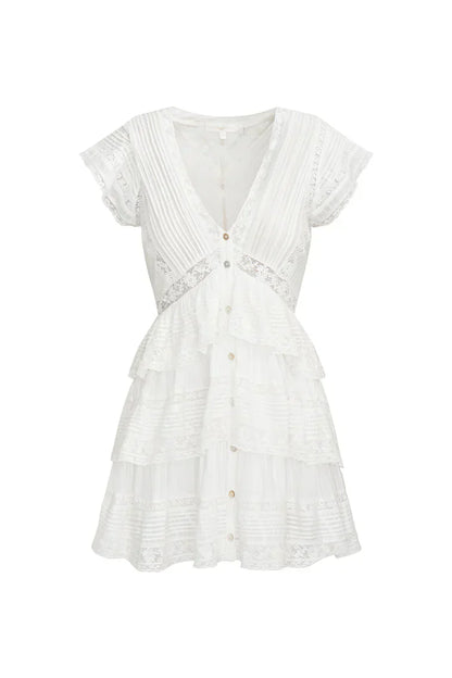 Binselle Flutter Sleeve Mini Dress