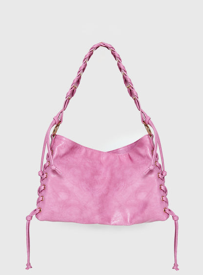 Amadea Tie Detail Shoulder Bag Pink