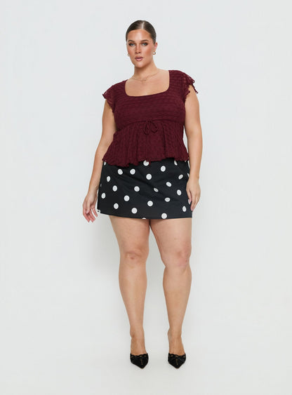 Auroraah Frill Top Cherry Curve