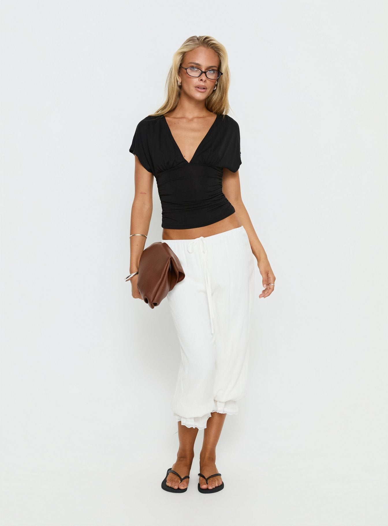 Basma Bloomer Trouser Pants Rayon White