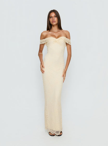 Anabeila Strapless Maxi Dress Lemon