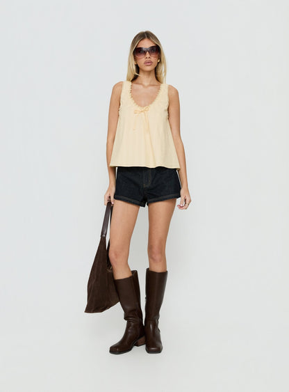 Antiquity Babydoll Top Butter Yellow