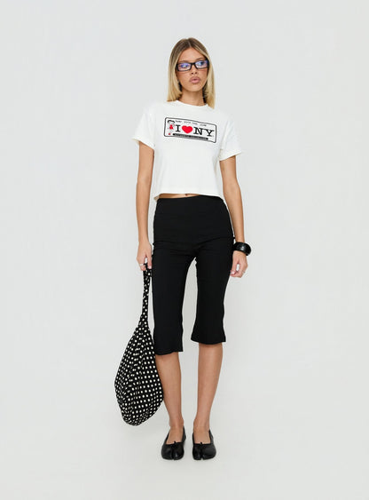 Betty Loves NY Graphic Baby Tee White
