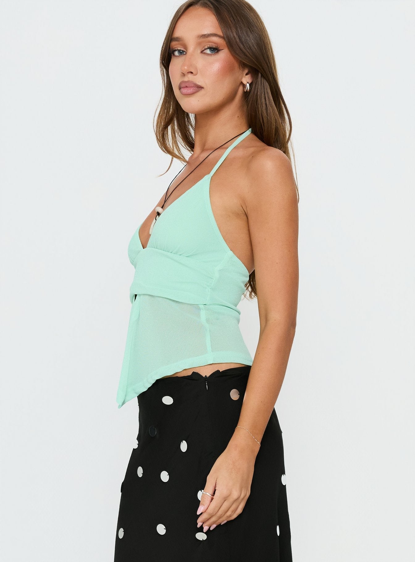 Averee Halter Top Mint Sparkle