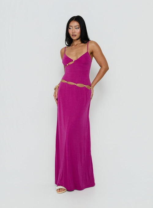 Allspice Beaded Maxi Dress Plum
