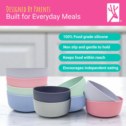 Porcelain Bowl Silicone Sleeve Lilac/Blush/Sage/MistyBlue