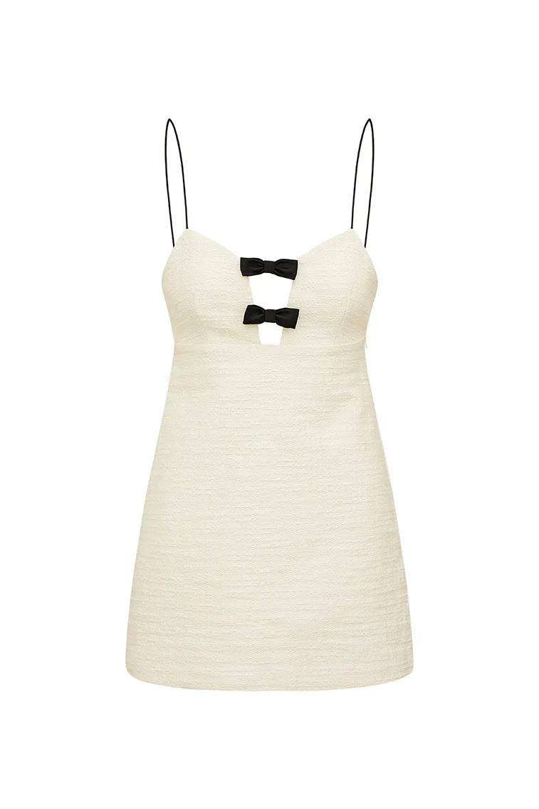 Adelaide Tweed Mini Dress-Cream