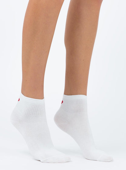 Ayla Heart Socks White