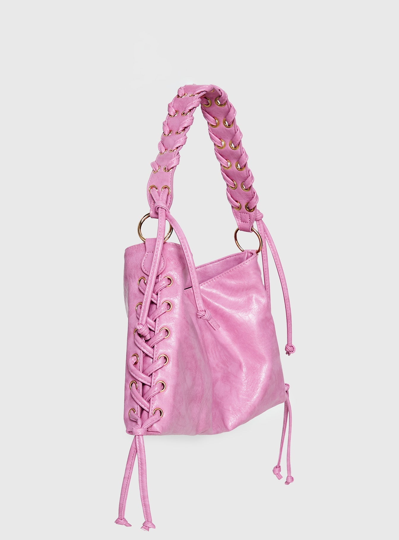 Amadea Tie Detail Shoulder Bag Pink
