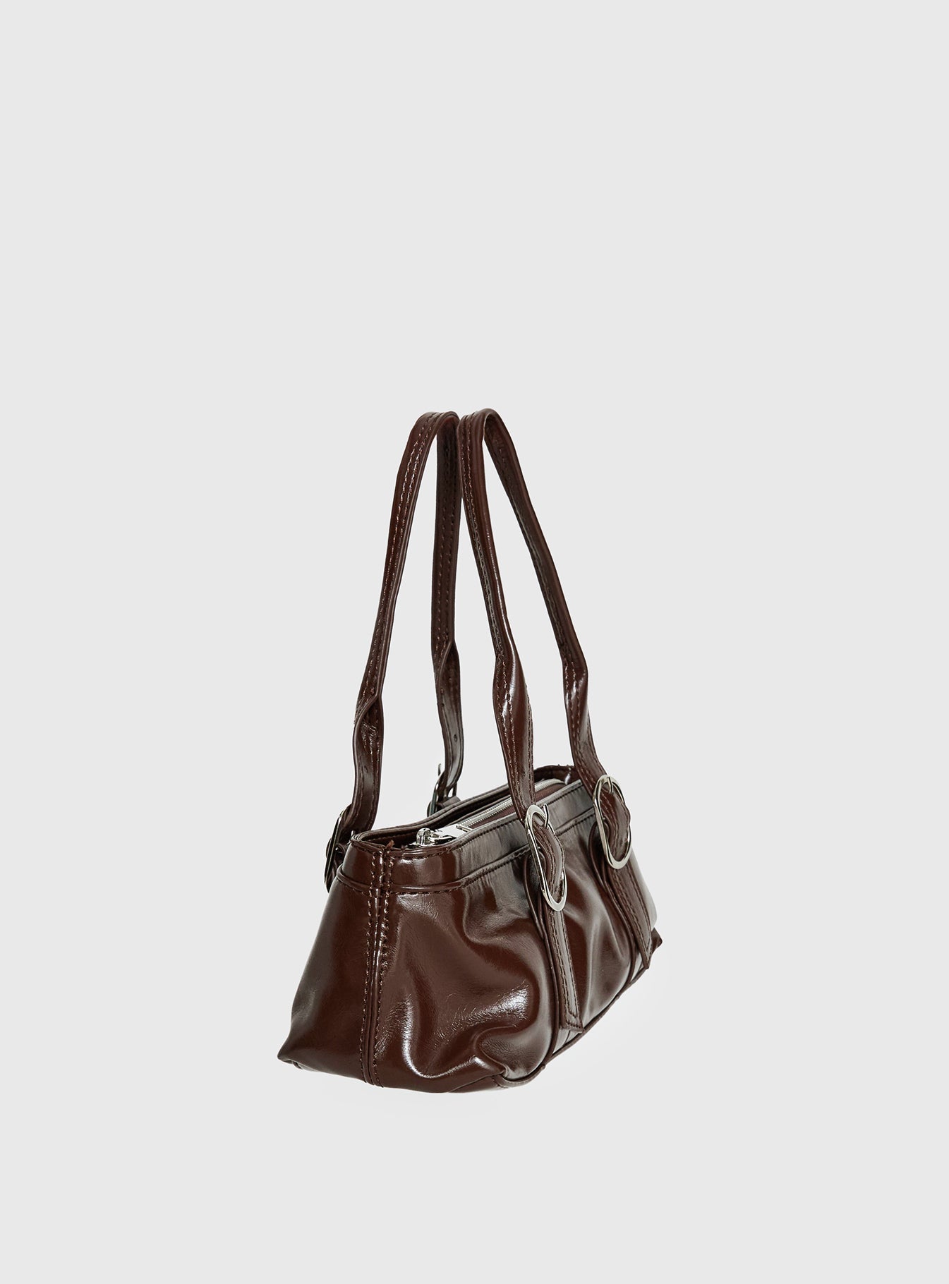 Aperture Faux Leather Shoulder Bag Brown