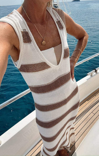 Havana Coverup ~ Sand Dollar Stripe Crochet