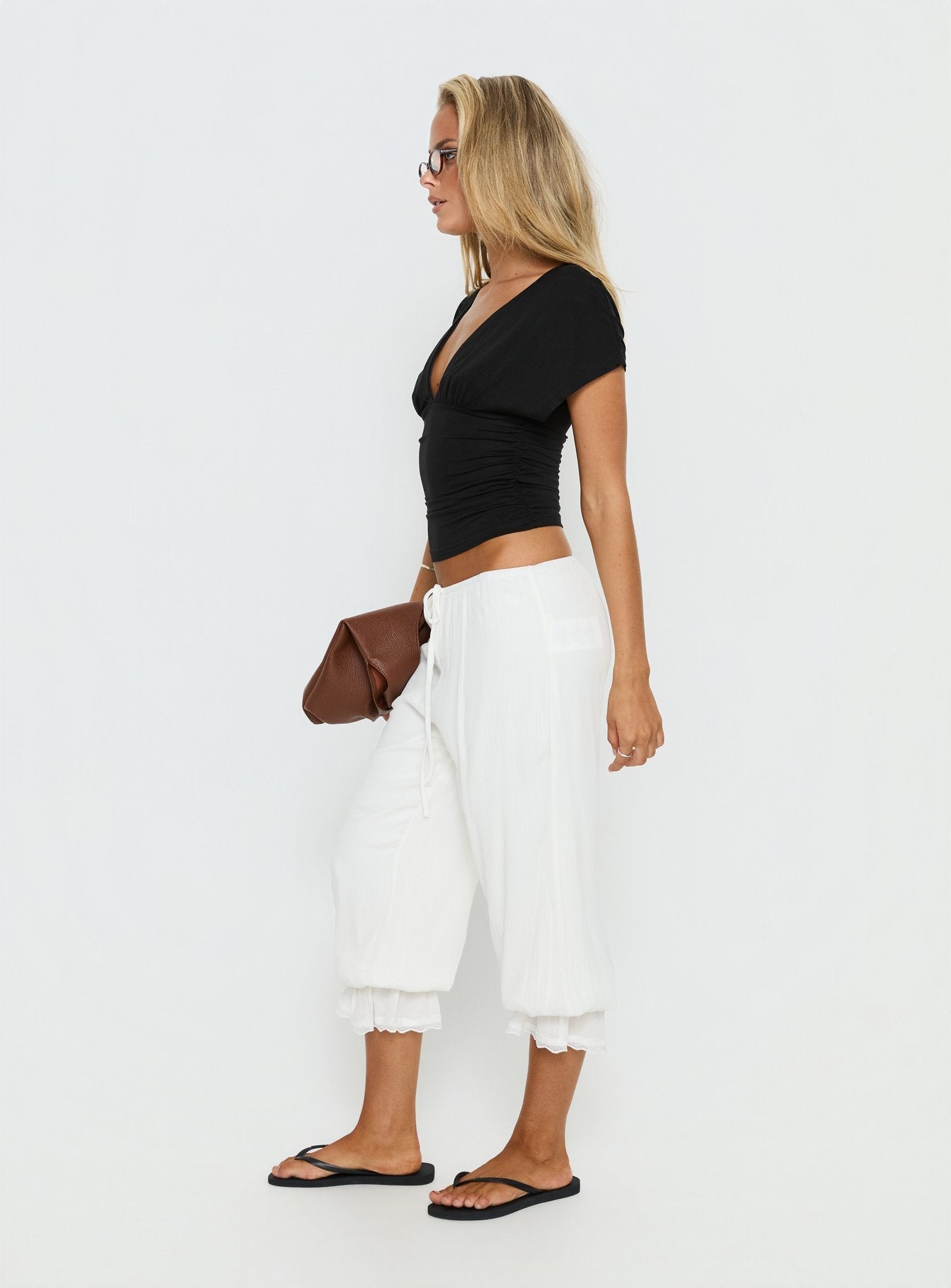 Basma Bloomer Trouser Pants Rayon White