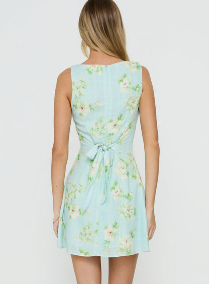 Alfalfa Mini Dress Blue Floral