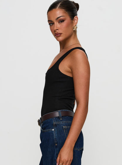 Baseline Rib Bodysuit Black