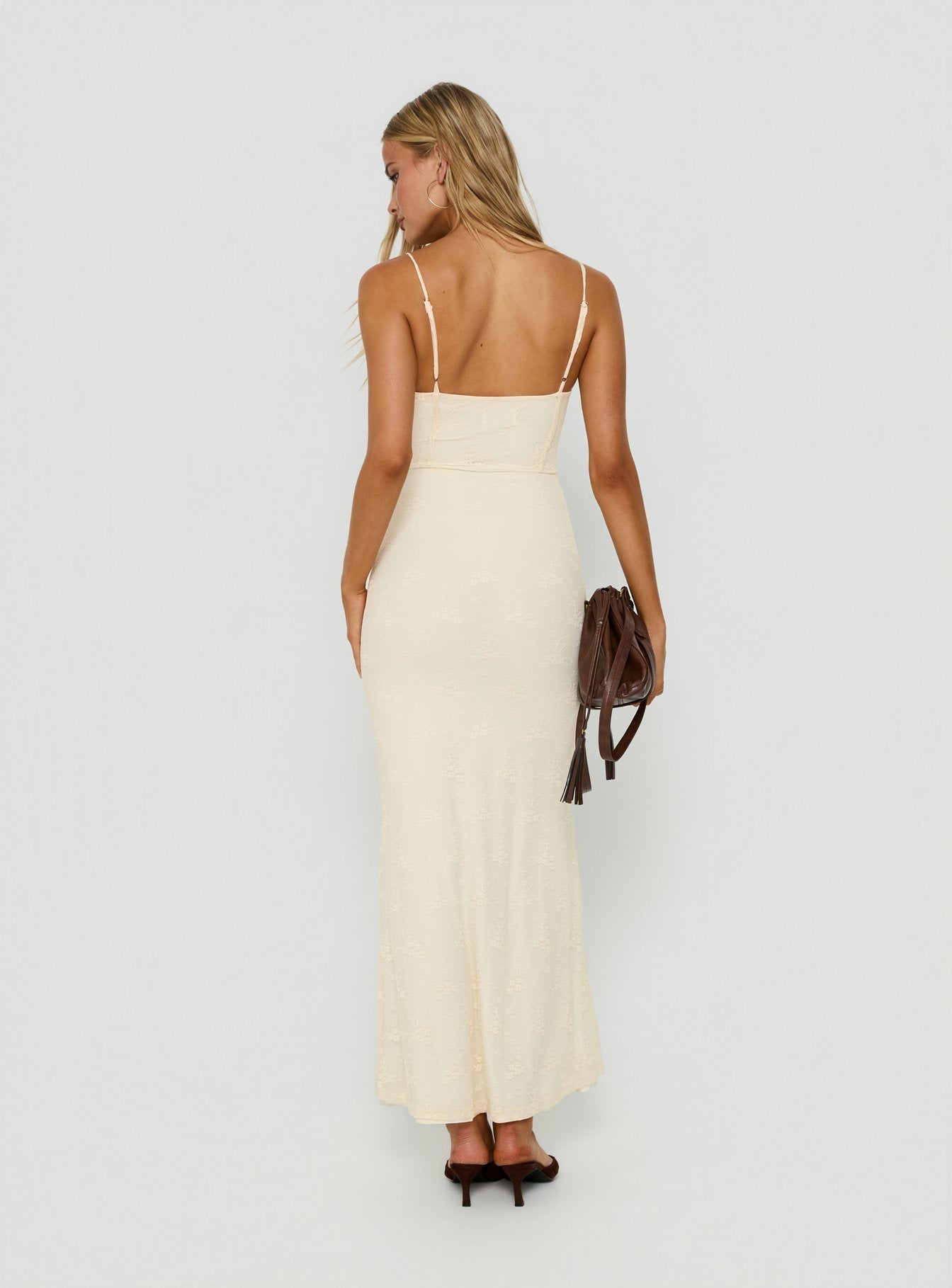 Amika Lace Maxi Dress Cream