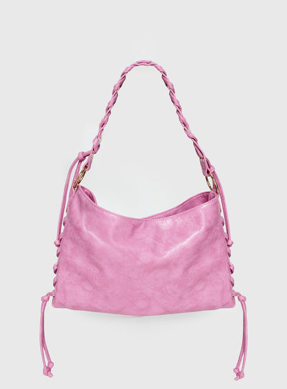 Amadea Tie Detail Shoulder Bag Pink